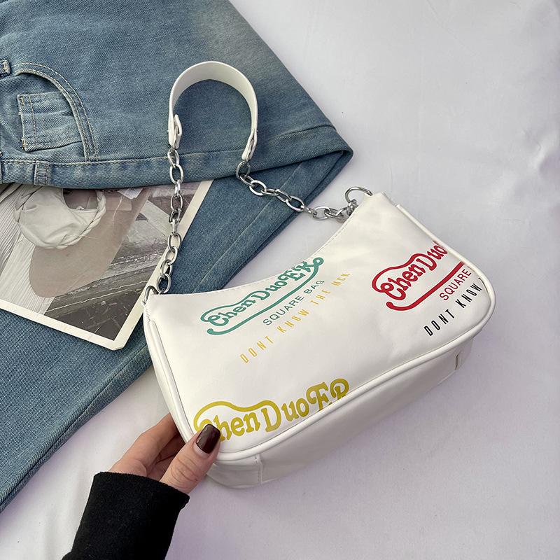 

Сумка Жіноча літня новинка 2024 року Повсякденна приміська сумка під пахвами Індивідуальний тренд Сумка на плече Модна сумочка білий