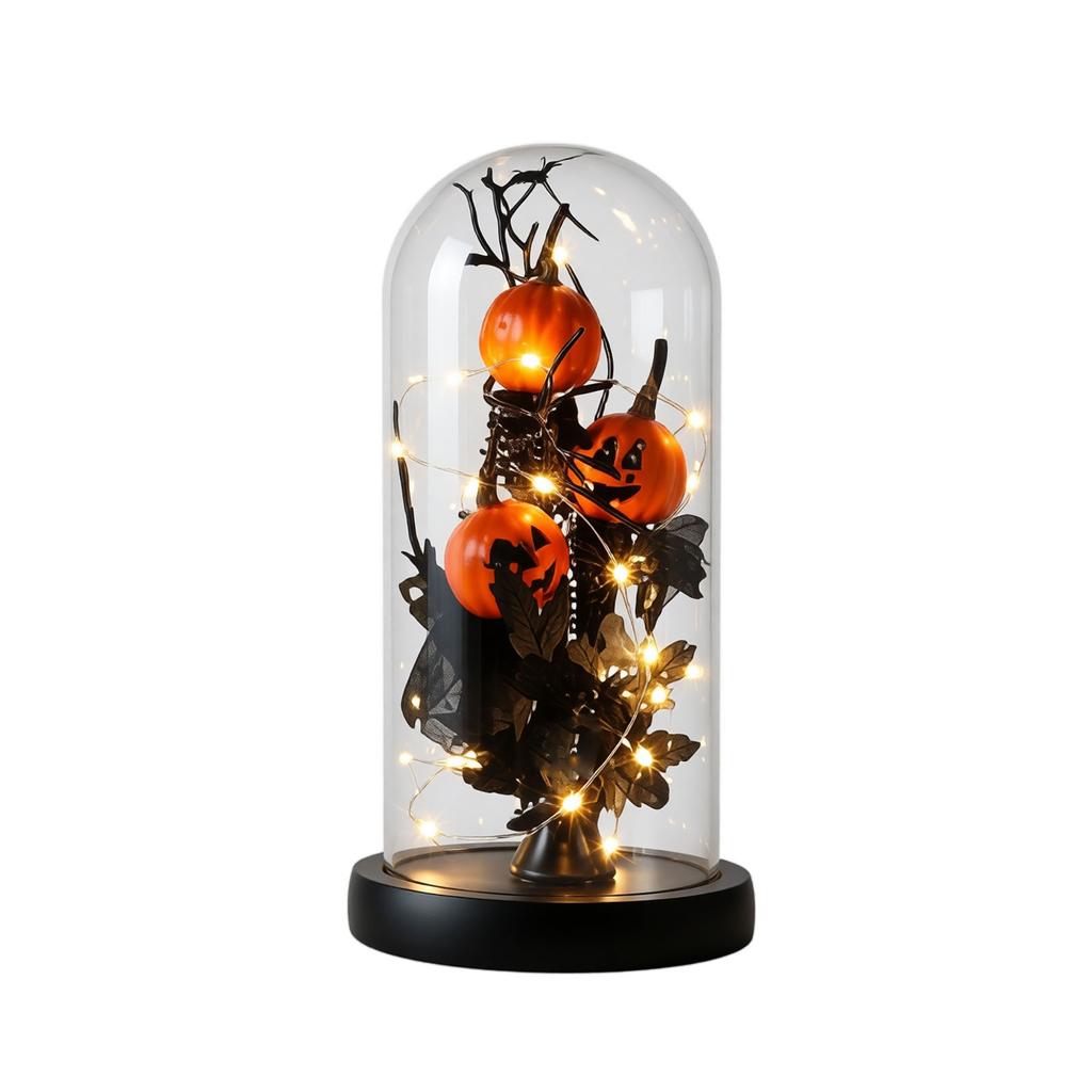 Halloween Glass Decorative Light with Glowing Effect for and Holiday Decor