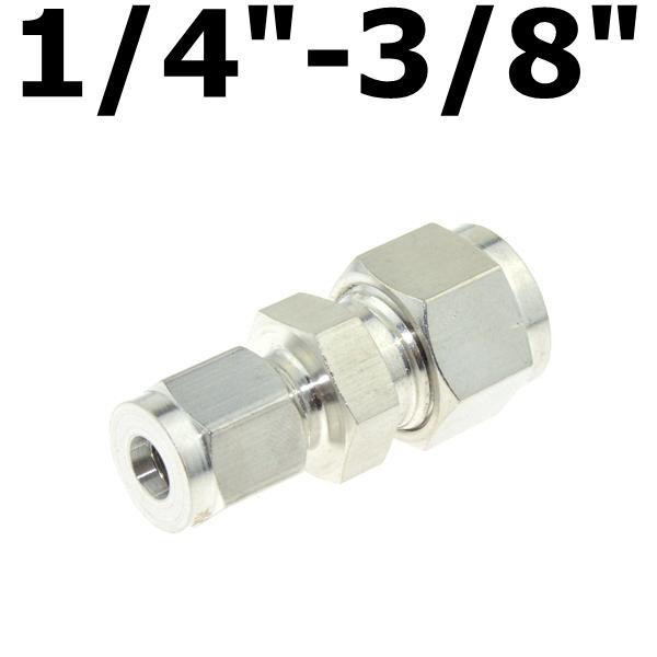Compressor Fitting Reducer Union 1/8" 1/4" 1/2" 6mm 8mm 10mm 12mm OD Pipe Ferrule Tube Coupler Connector Stainless Steel 304