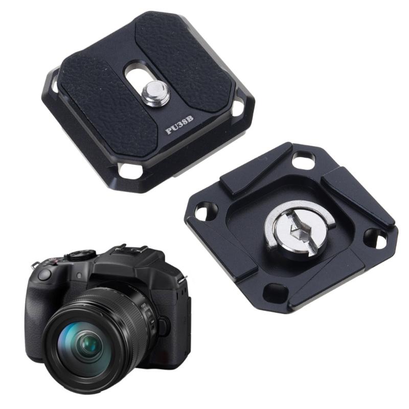 2Pcs Quick Release Camera Plate 38mm Arca Compatible Mount Adapter for Tripod Head and PD Shoulder Strap