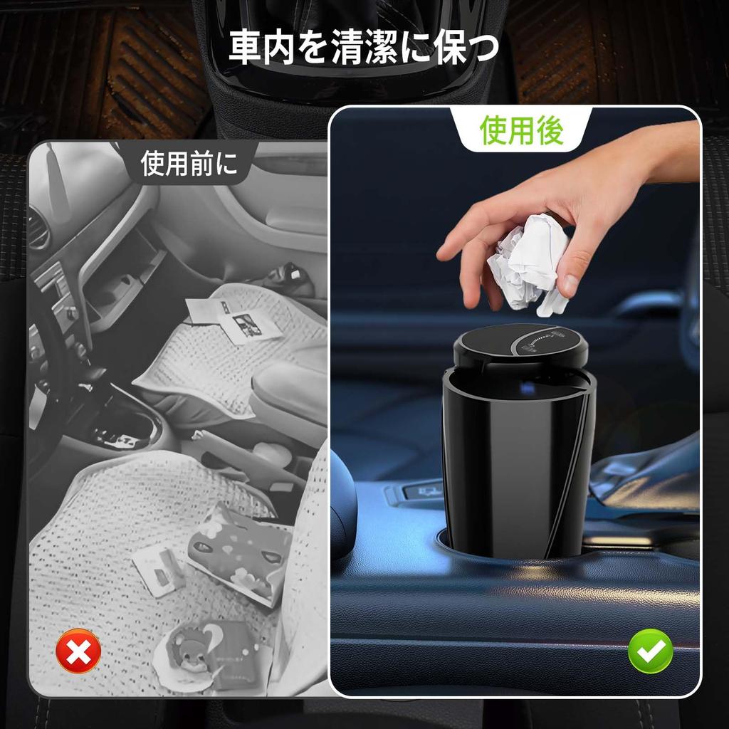 Tomistan Car Trash Can with Automatic Opening and Closing Model Car Car Garbage Garbage Can for Passenger and Back Car Convenient Car Infrared USB