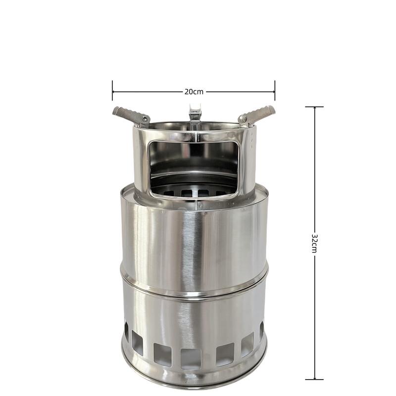 OEING Portable Camping Wood & Alcohol Stove Large