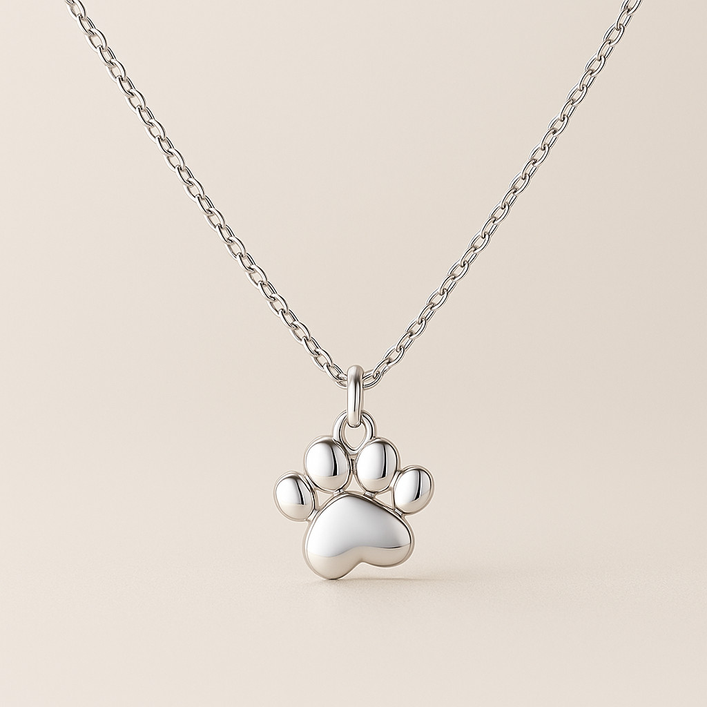 BAMOER Oryginalne słodkie ślady zwierząt Pies Kot Ślady Łapy Naszyjniki Wisiorki