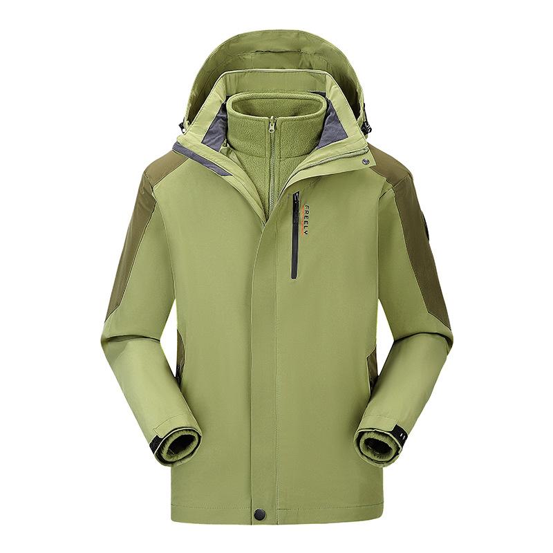 Autumn and Winter Style Jacket, Windproof and Waterproof Jacket, Three-in-one Removable Gold Mink Velvet Liner, Warm Mountaineering Jacket