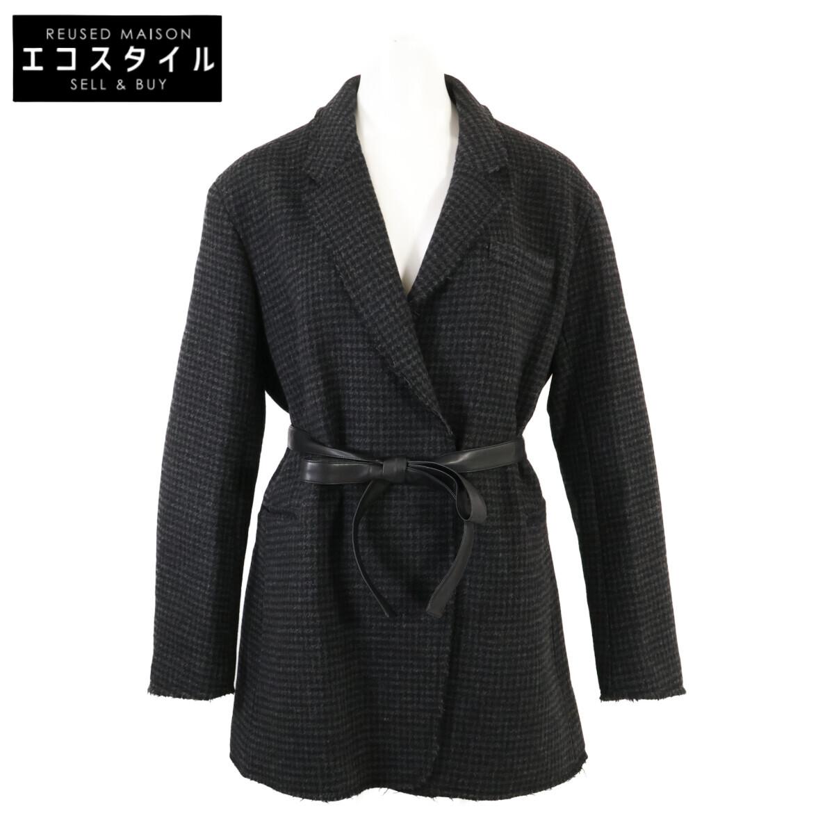 

THIRD MAGAZINE A0843FJ 404 Black Wool Houndstooth Jacket Coat coat 9 blackUsed