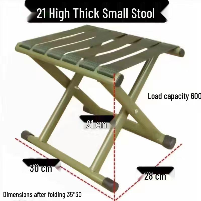 Durable Portable Folding Stool with Backrest – Ideal for Home, Outdoor, Fishing, and Travel