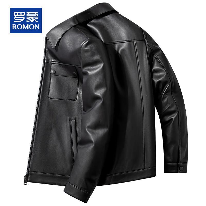 

ROMON Men s Genuine Sheepskin Leather Jacket 4XL