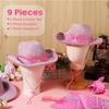 3pcs/Set Wide Brim Sparkling Powder Denim Hat Bandana Pink Cowboy Hat  Costume Party