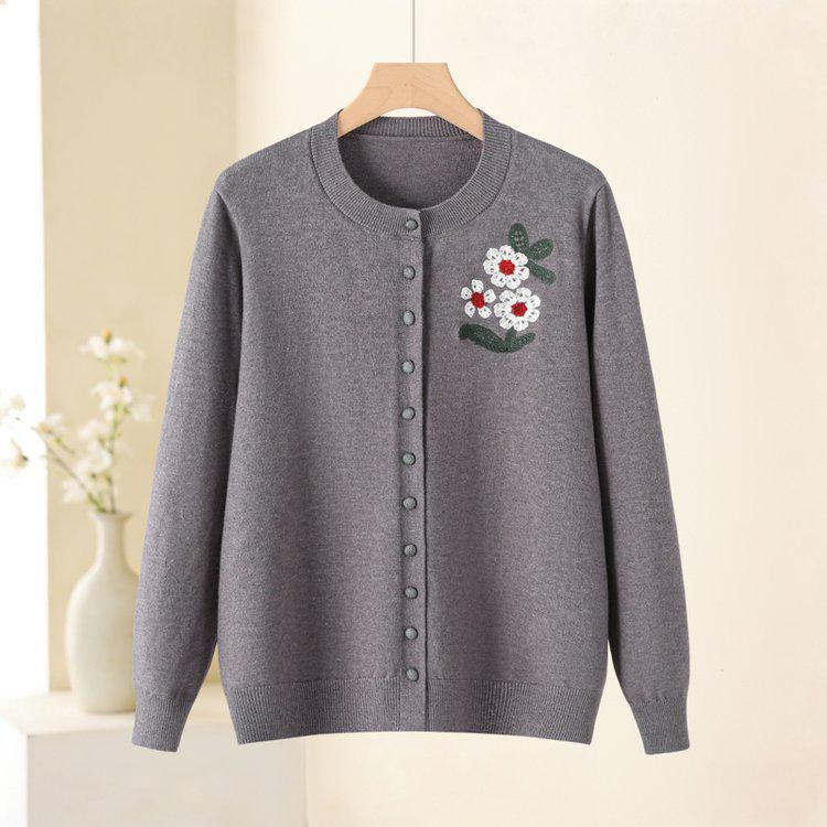 Stylish Spring 2026 Knit Sweater for Middle-Aged and Elderly Women