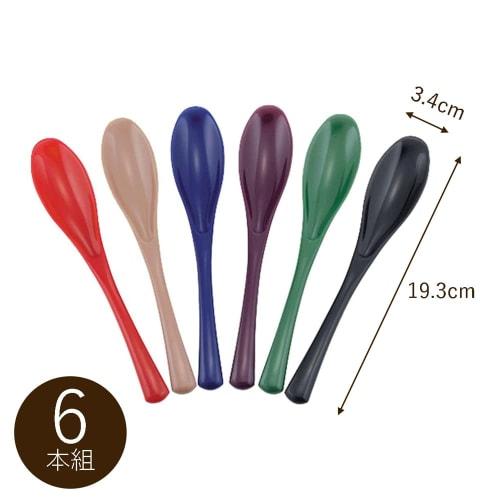 Shimomura Kihan Bordsrena Skedar, Set om 6 [Tillverkad i Japan], Tål maskindisk, Smal design med flytande spetsar för enkel ätning, Totallängd 19,3 cm, Id