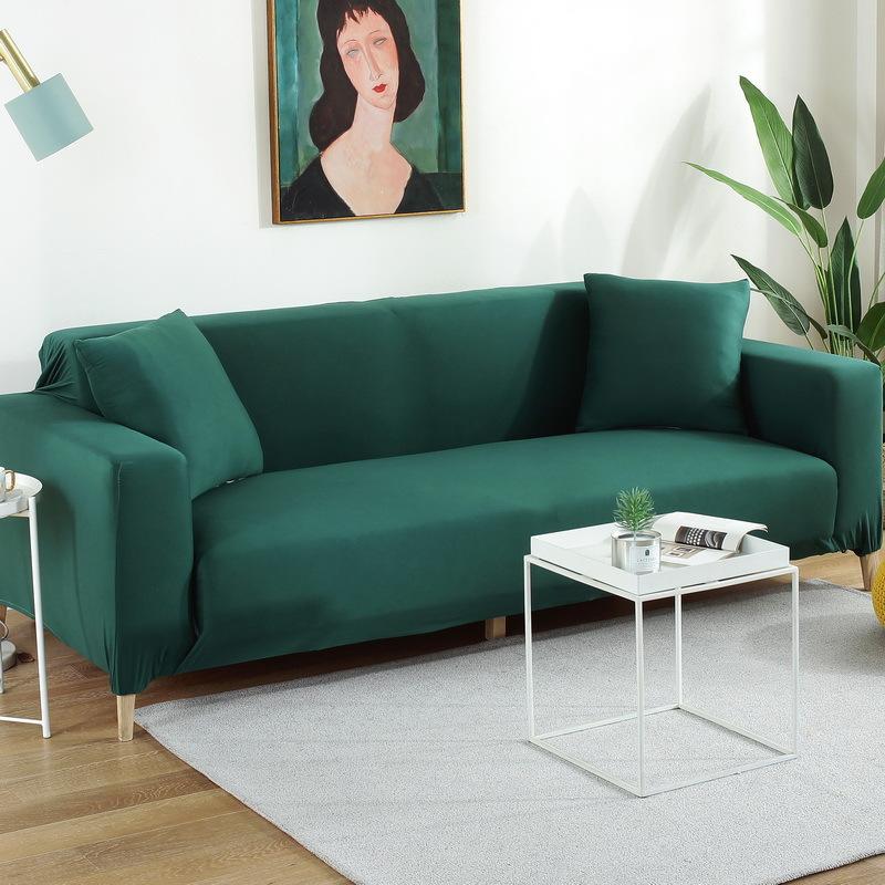 Milk Silk Solid Color Elastic Integrated Sofa Cover All-Inclusive Sofa Slipcover Four Seasons Tight Non-Slip