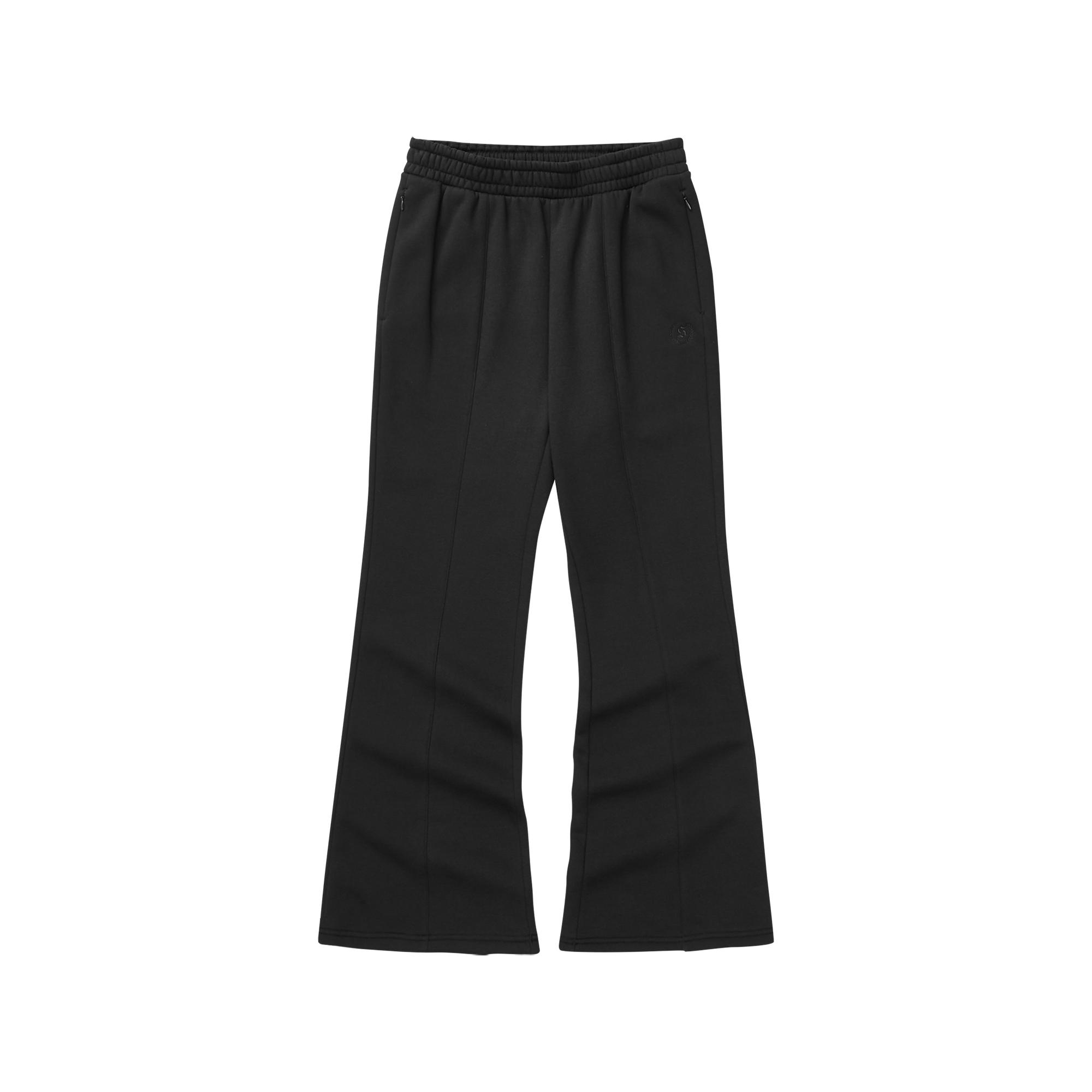Skechers Outdoor Mid-Rise Solid Color Elastic Flared Casual Pants Women bottoms Carbon-Black L324W077-0018 XXL