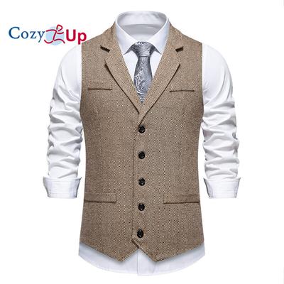Rahat Erkek Retro Yaka Yelek Moda Düz Balıksırtı Takım Elbise Yelek İlkbahar Sonbahar İngiliz Rahat Vintage Beyefendi Eğlence Parti İş