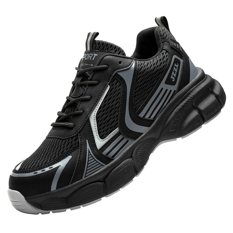 men's casual steel toe caps working safety shoes air mesh summer safe boots worker tooling security boots insulated sneakers man
