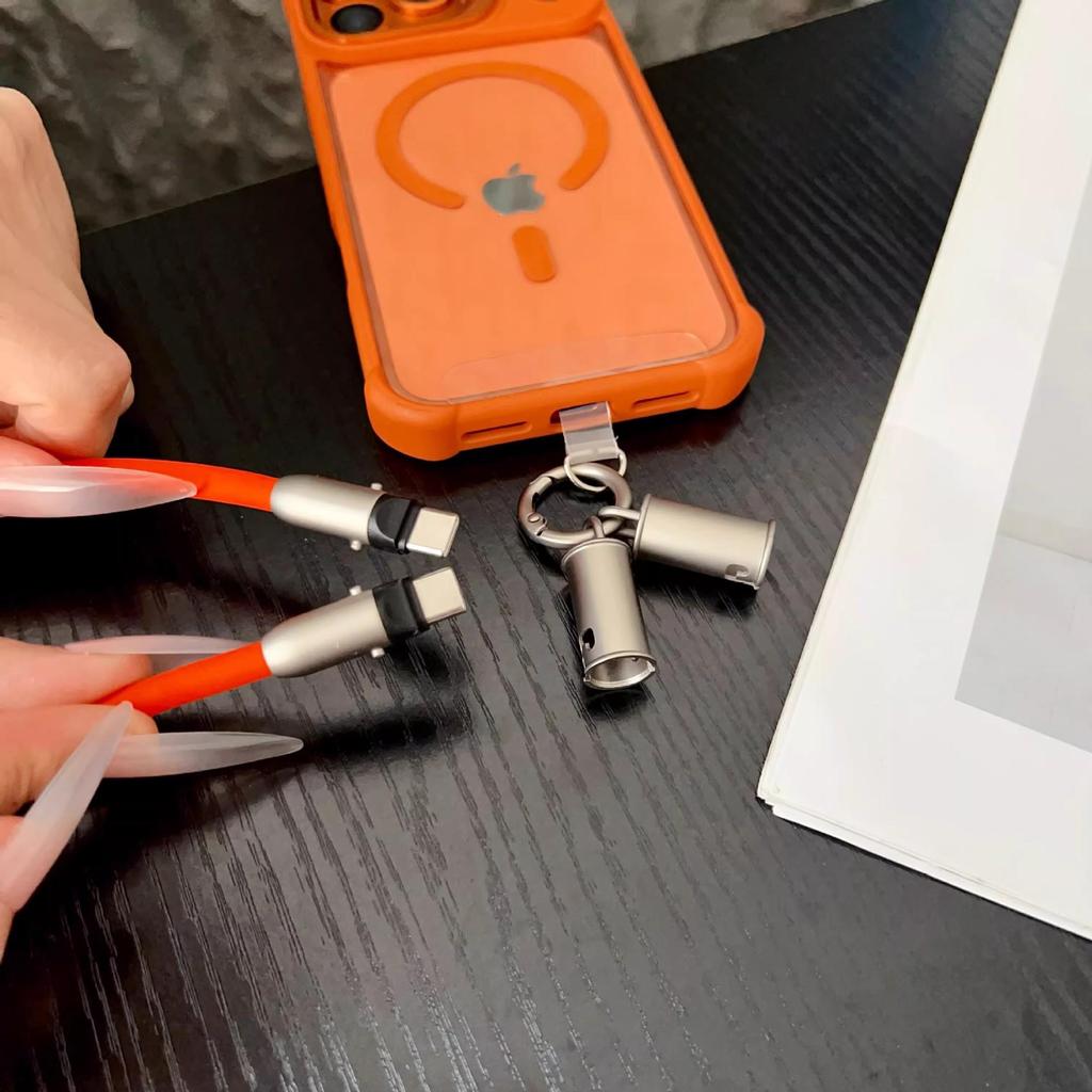 Magnetic iPhone Case for 17 Pro Max with Lens Stand, Lanyard, and Hard Data Cable for iPhone 16.