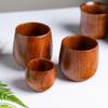 Solid Wood Water Cup Household Mug Simple Milk Cup Handle Retro Coffee Cup Breakfast Tea Cup