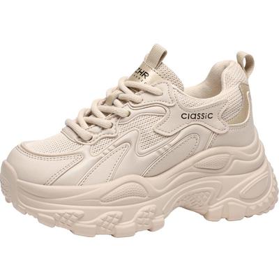 ZHR Women's Chunky Platform Dad Sneakers with Hidden Heel