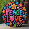 Hippie Frieden Liebe Metallschild Bunt 2D Flachdruck Vintage Retro Wanddeko für Bar