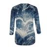 Women's Fashion Print Casual Seventh Sleeve Round Neck T-Shirt Top
