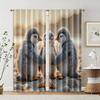 2 Pcs, Filtering Curtains (Excluding Rods, Non-Movable, Without Batteries) Adorable Penguins & Starfish For Use In Bedrooms And