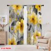 2pcs,2D Plane Printing Curtain Fabric Sunflower Whimsy Polyester Easy Install (without Rod) Decorations Outdoor Perfect for