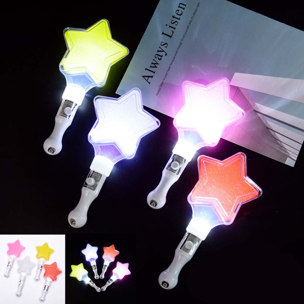 2pcs Beautiful Star Decor Glow Stick Toy Flourescent Stick Creative Glow Stick for Bar