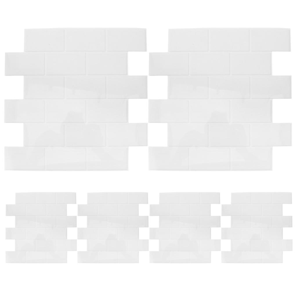 6Pcs Kitchen Tile Decals Peel and Stick Backsplash Waterproof Self Adhesive Wall Panels Stone Look PVC Tiles for Kitchen