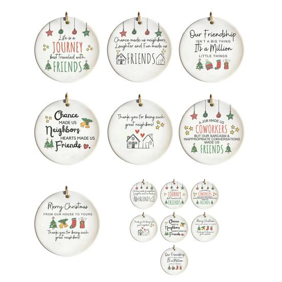Přátelé Blízcí Vánoční ozdoby Akrylové závěsné plakety s inspirativními citáty Roztomilé vánoční dárky pro nejlepšího přítele