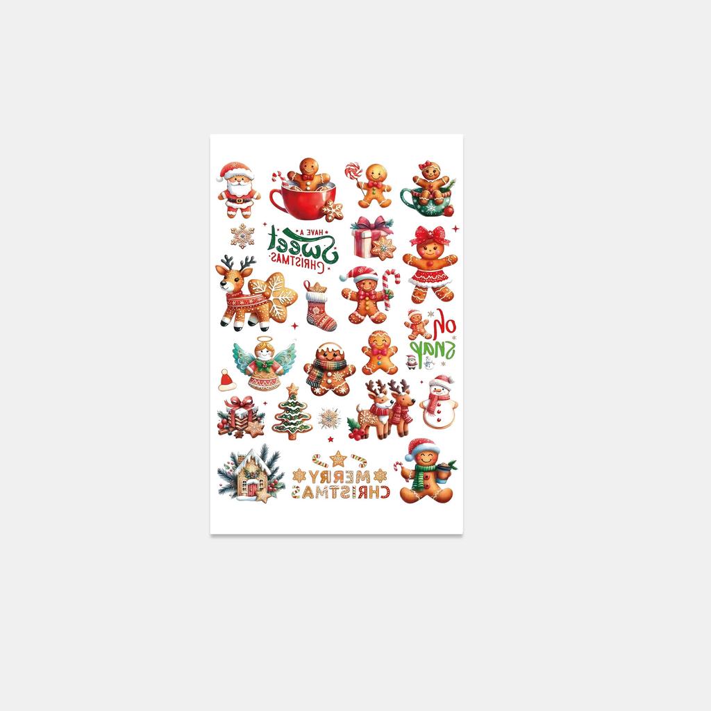 Tattoo Stickers Waterproof Women Lasting Cute Christmas Gingerbread Man Tattoo Stickers Tattoo Stickers