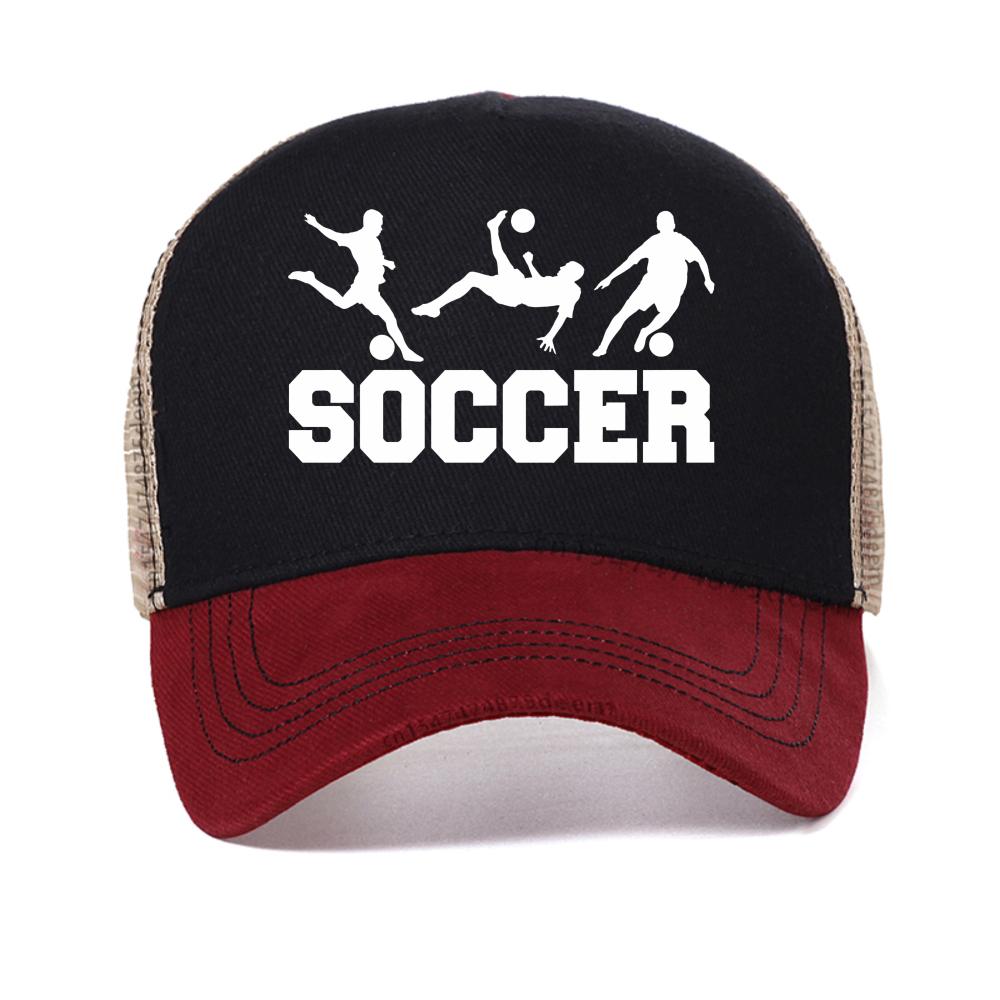 

Soccer Gift print Baseball Cap Women Unisex Adjustable Football Lover mesh Trucker Hat Outdoor casual play football Snapback Hats Adjustable