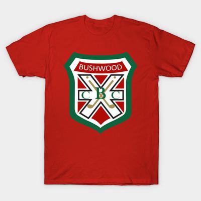 Men Black Print T-shirt Bushwood Cc Country Club Logo No-Cut Transfer Paper Print Cotton Tshirt