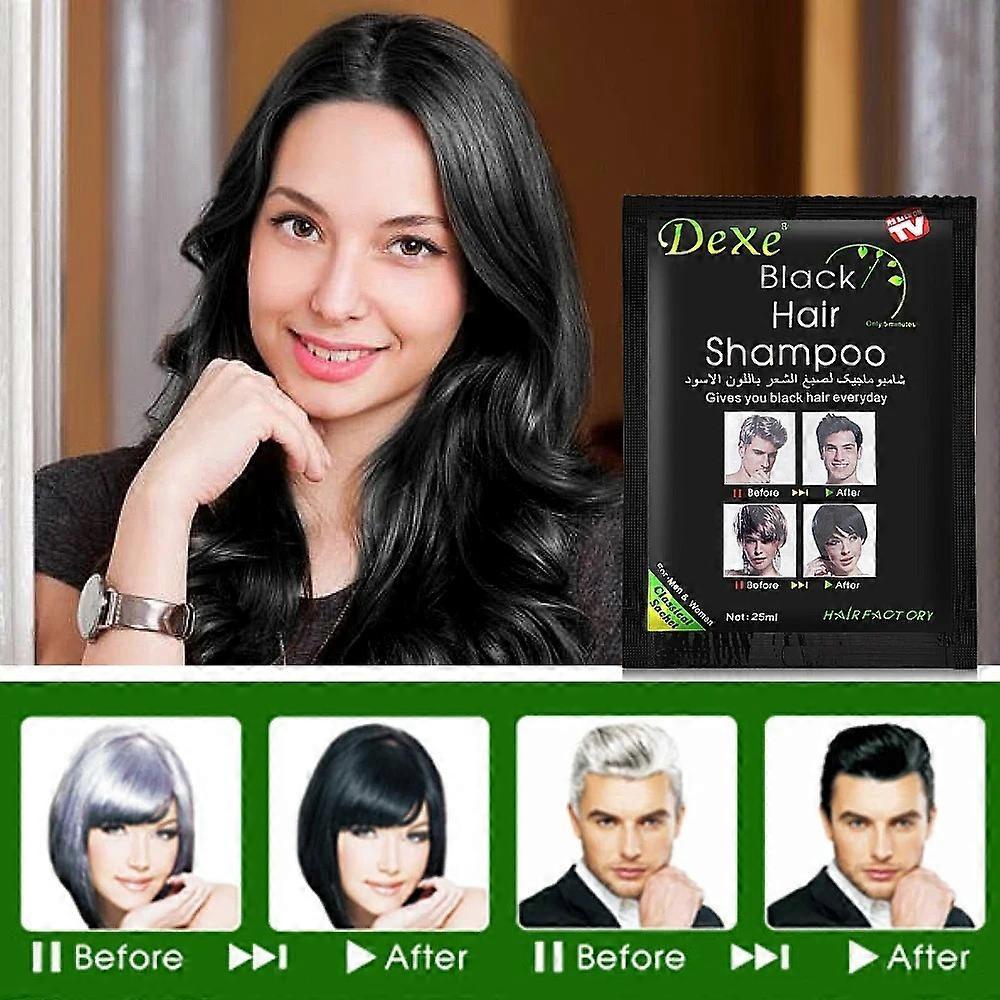 1/2/3PCS Dexe Black Hair Shampoo 5-Min Instant Hair Dye for Men Women Black Color