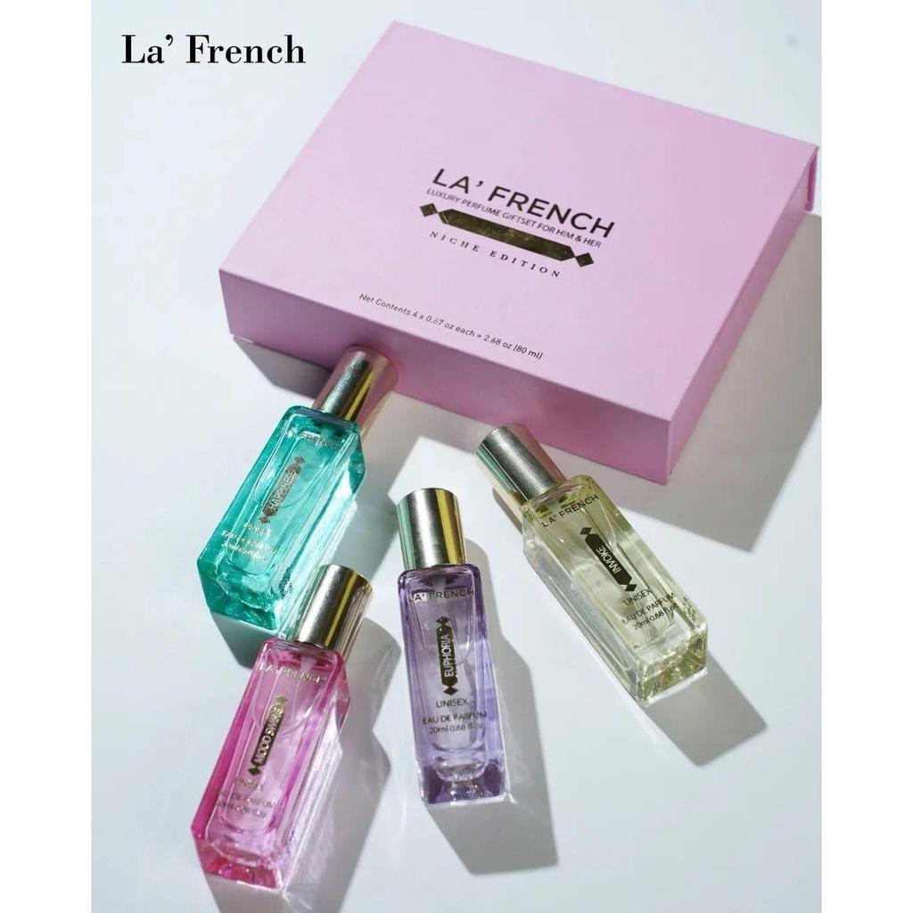 La French Unisex Eau De Parfum Gift Set 4 X 20ml for Men & Women |