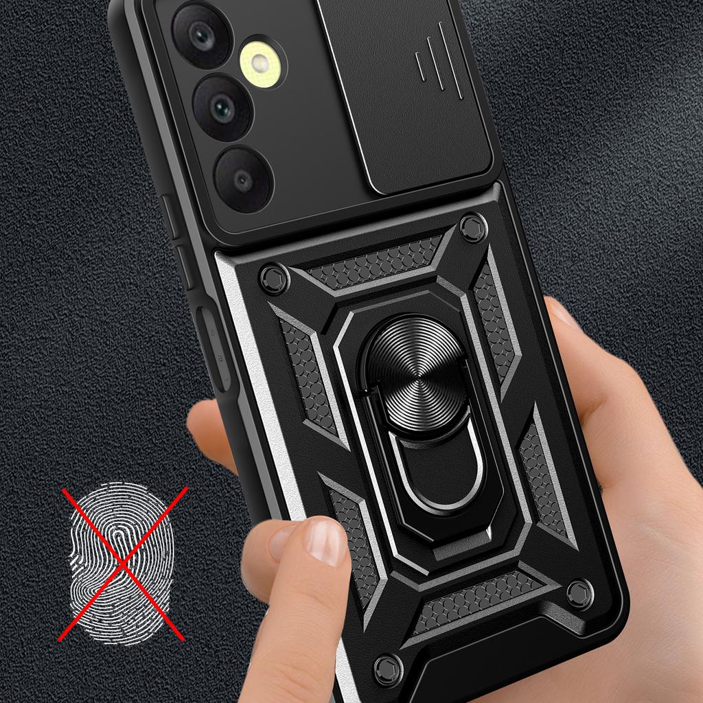 For Samsung Galaxy A25 5G (Global) (161.0 X 76.5 X 8.3mm) Case Anti-scratch PC+TPU Protective Cover with Slide Lens Lid