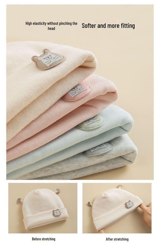 Pure Cotton Baby Hat for All Seasons - Newborn Infant Protective Cap