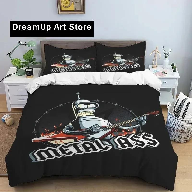 F-Futurama Poster Sheets Quilt Covers Bedding Dormitory Sheets Three-piece Bedding Set Three-piece Soft Warm Bedding Set