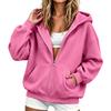 Unisex Color Zip-Up Lined Hoodie Sweatshirt for Couples