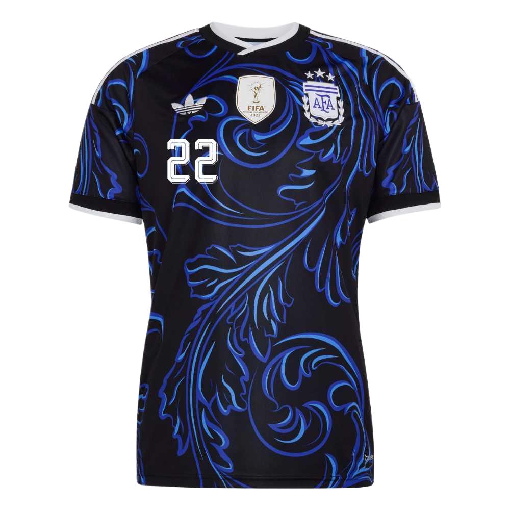 adidas Originali Coppa del Mondo 2026 Squadra Nazionale Argentina Lautaro Martinez 22 Trasferta Asciugatura Rapida Scollo a V Maglia da Calcio Versione Fan Uomo JM8395-22