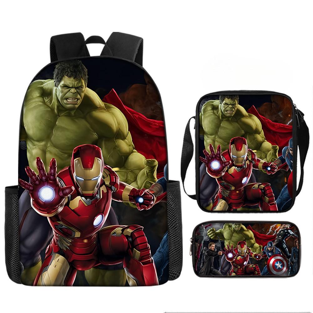 Printed Avengers The Backpack Set Oxford Fabric Pencil Case Essentials School