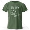 TeaRex Dinosaur Printed 100 Cotton TShirt Soft Breathable Round Neck Short Sleeve Tee Unisex Fun Quirky Style