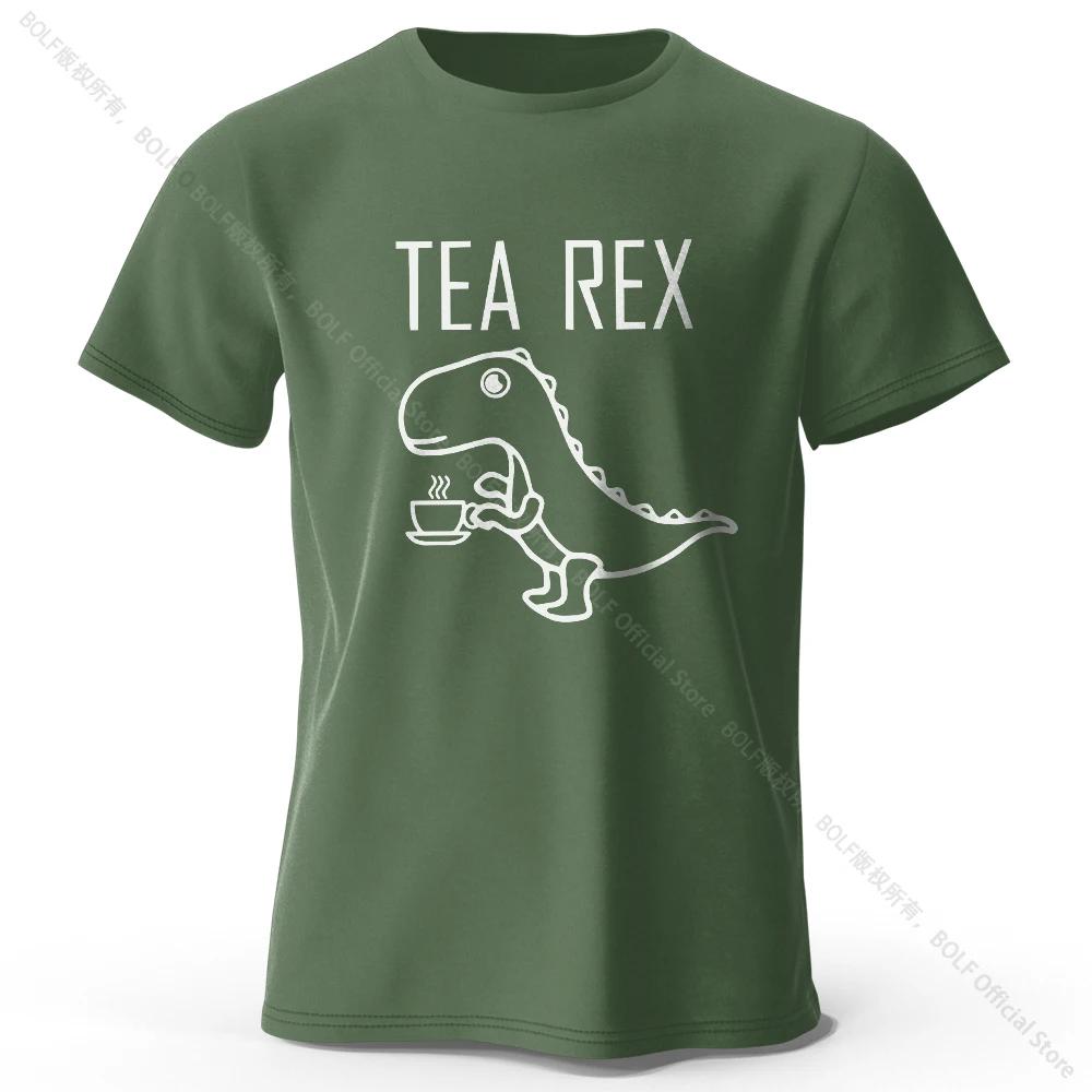TeaRex Dinosaur Printed 100 Cotton TShirt Soft Breathable Round Neck Short Sleeve Tee Unisex Fun Quirky Style