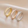 Women Ring 2-layers Minimalist Polished Dainty Luxury Gift Color Sparkling Rhinestone Adults
