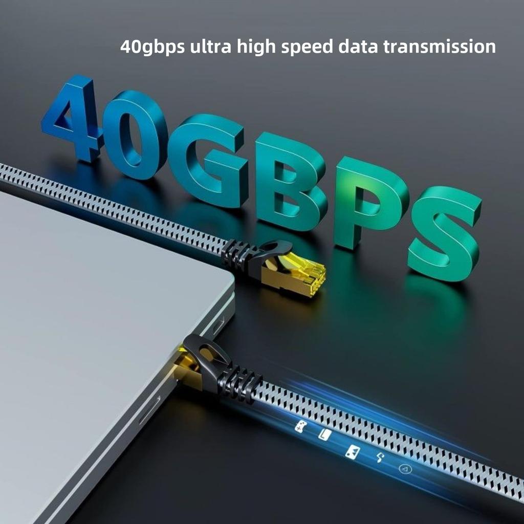 CAT8 Ethernet Cable 40Gbps 33FT, 2000MHz Shielded High-Speed LAN Network Cord for Gaming PS5 Xbox PC Router Modem, Compatible with Cat7/Cat6/Cat5