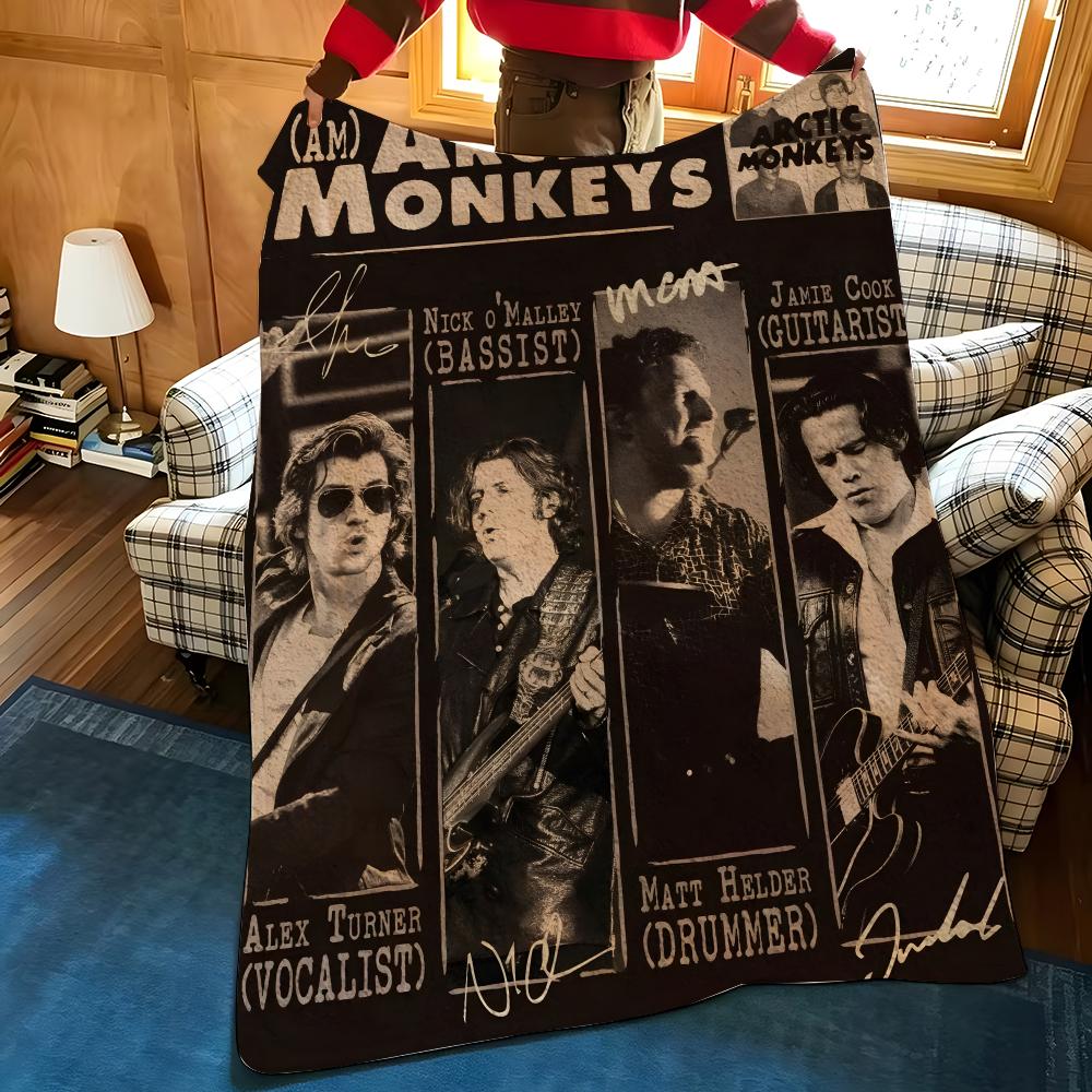 Music A-Arctic M-Monkeys Throw Flannel Cozy Print Blanket, Portable, Durable Machine Washable Cute Cool
