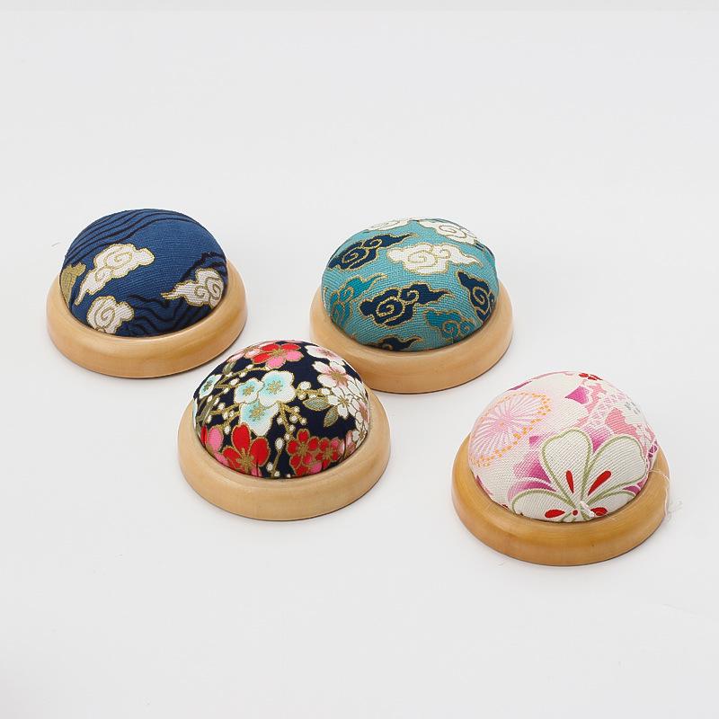 Japanese Style Wooden Pin Cushion & Needle Holder for DIY Sewing & Cross Stitch