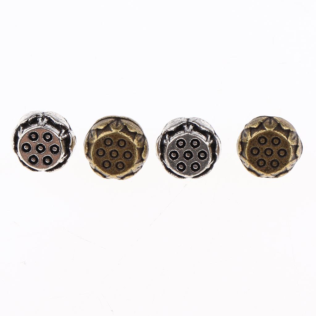 60Pcs Bronze and Silver Lotus Seed Charms Pendants Jewelry Making Findings