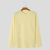 INCERUN Men Spring Long Sleeve Texture Tops Casual Loose Solid Pullovers