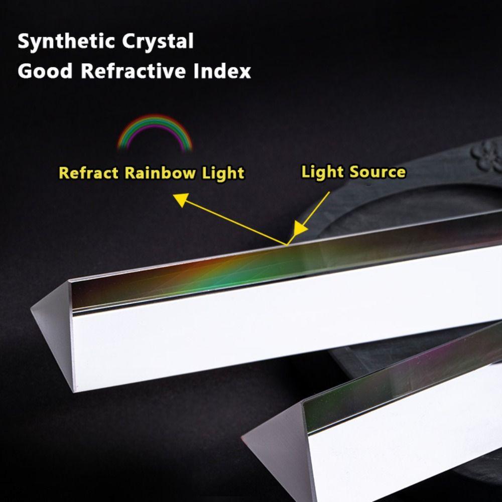 Crystal Physical Optics Prism Seven Colors Prism Design Rainbow Triangular Prism Optical Glass Seven Color Triprism