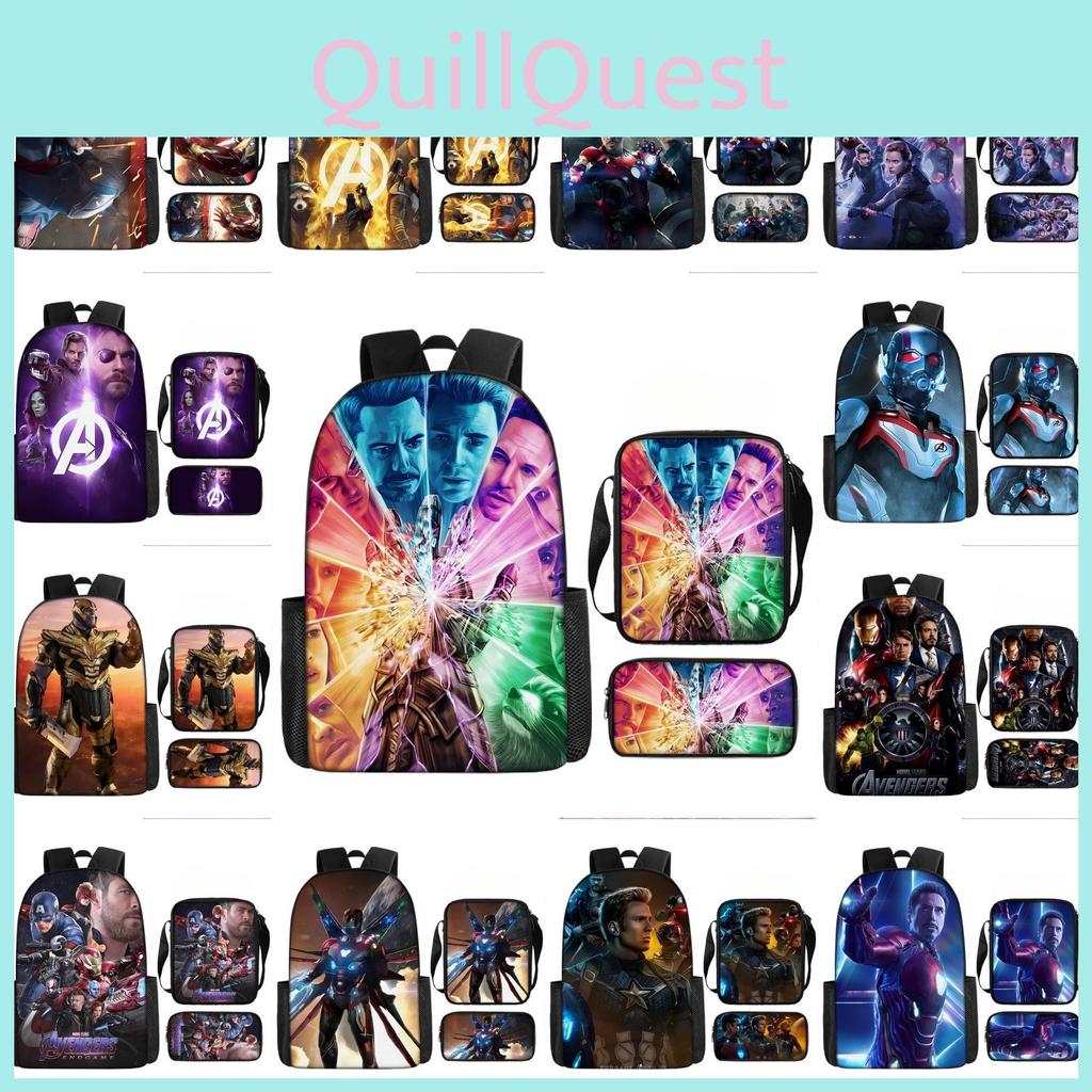 The Avengers Printed Backpack Set Oxford Fabric Pencil Case School Essentials