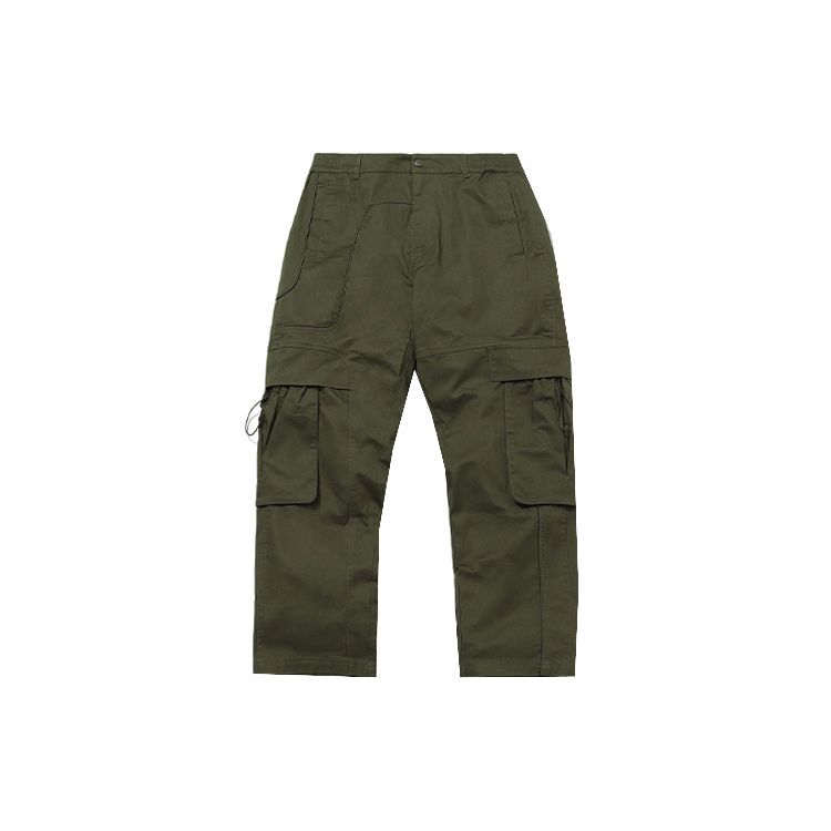 Li Ning Badfive Basketball Series Loose Fit Cargo Pants Men Bottoms Dark-Olive-Green AKXQ527-2